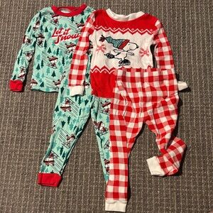 Peanuts White and Red Kids Pajama Top